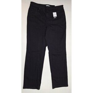 Nine West Sculpting Denim  Black Jeans Slim Straight High Rise Women's 16 NEW